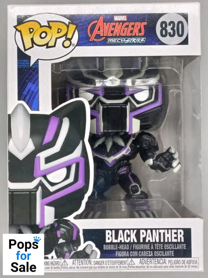 #830 Black Panther - Marvel Avengers Mech Strike Box Damaged Funko POP