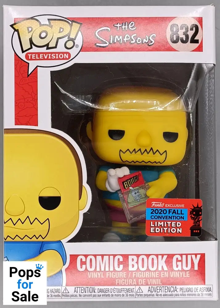 #832 Comic Book Guy -The Simpsons - 2020 Con - Box Damaged Funko POP