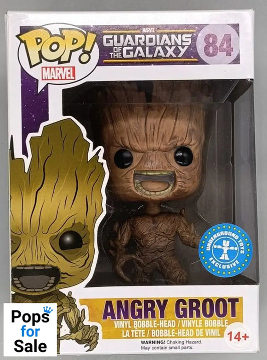 84 Angry Groot - Marvel Guardians of The Galaxy Funko POP - BOX DAMAGED
