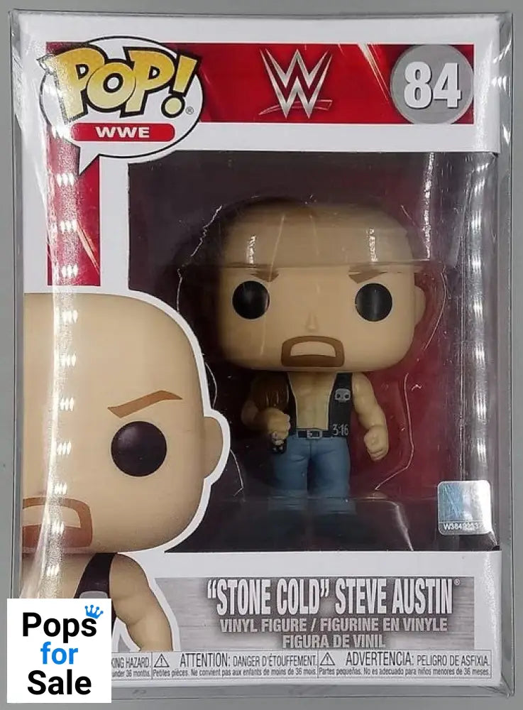 84 Stone Cold Steve Austin (w/Belt) - WWE - Funko POP - Box Damaged
