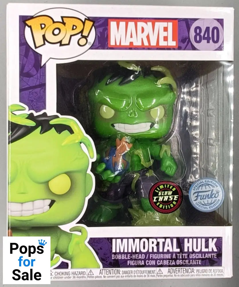 840 Immortal Hulk - 6 Inch - Glow Chase - Marvel Funko POP
