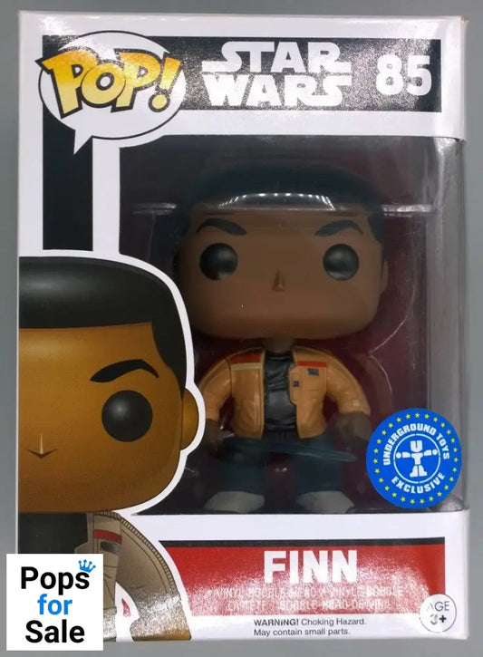 85 Finn (w/ Lightsaber) Star Wars The Force Awakens Funko POP - Brand New