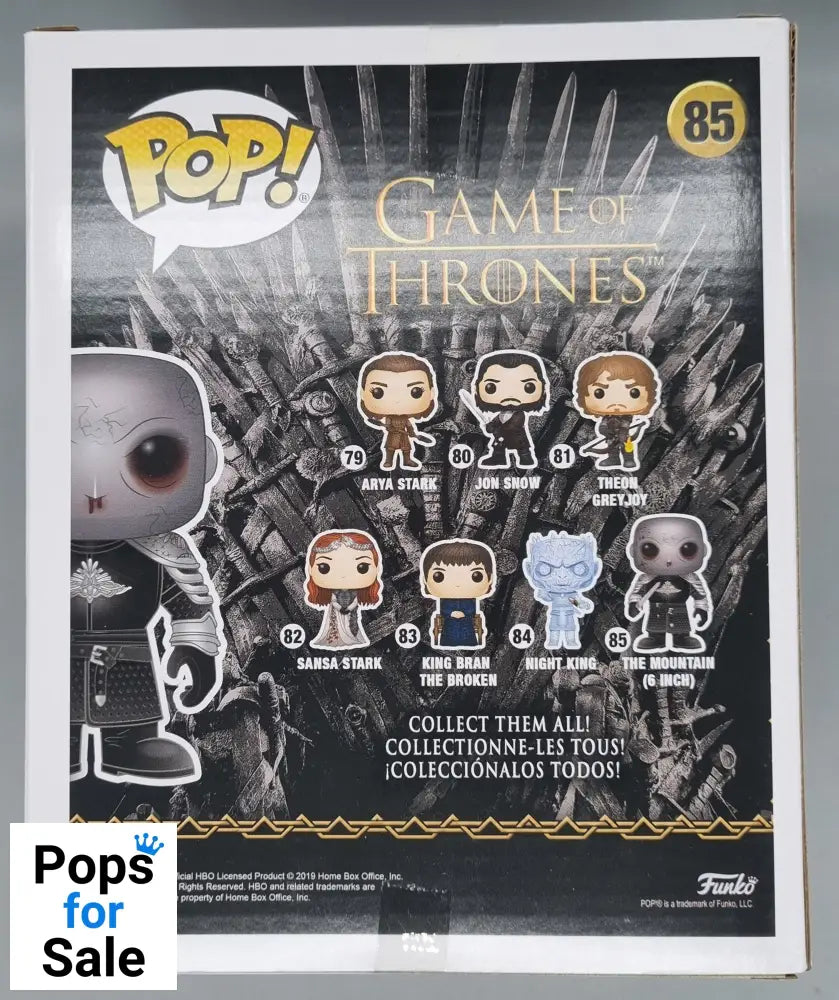 #85 The Mountain (Unmasked) - 6 Inch - Game of Thrones Funko POP