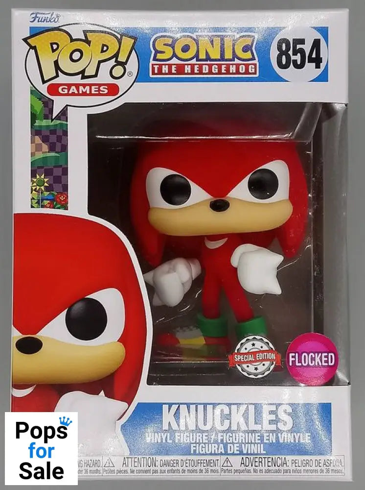 #854 Knuckles Flocked - Sonic The Hedgehog Funko POP