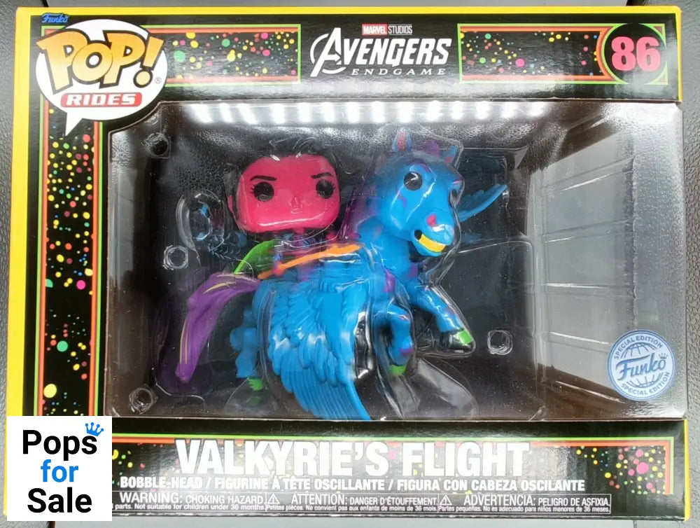 #86 Valkyrie's Flight Blacklight Rides Marvel Avengers Endgame Box Damaged Funko POP