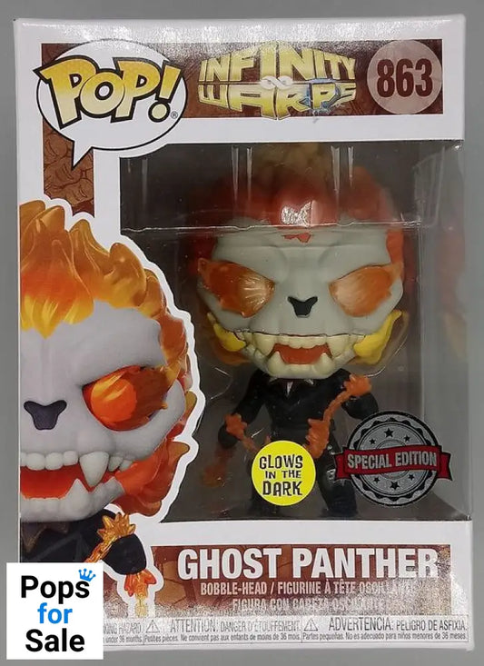 #863 Ghost Panther Glow - Marvel Infinity Warps - Box Damaged Funko POP