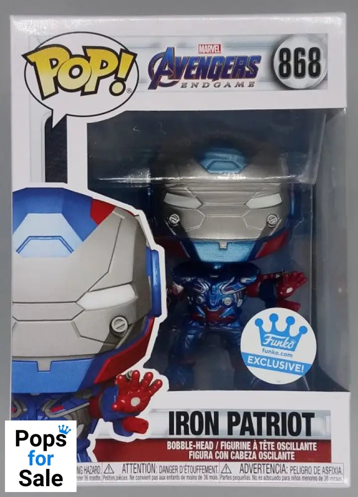 #868 Iron Patriot - Metallic - Marvel Avengers Endgame Funko POP