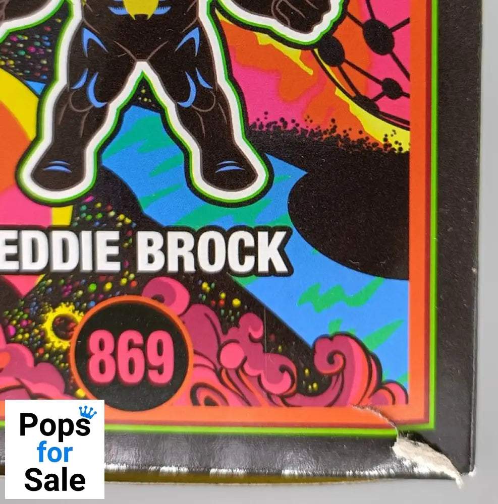 #869 Eddie Brock (Venom Blacklight) - Marvel Box Damaged Funko POP