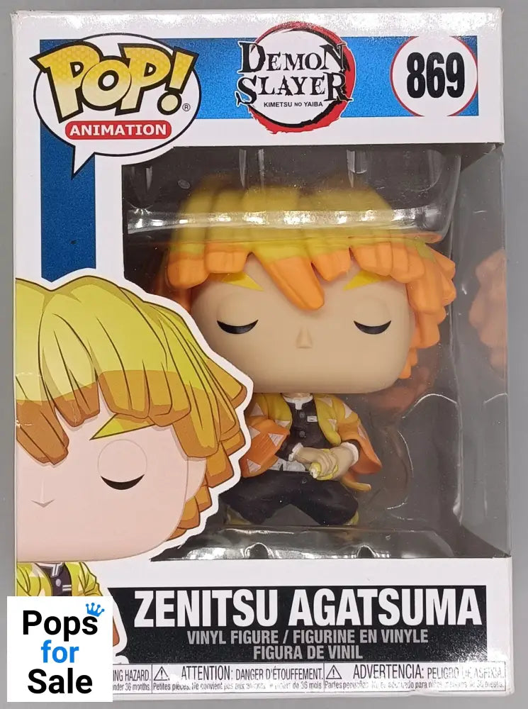 869 Zenitsu Agatsuma - Demon Slayer - Funko POP - Box Damaged