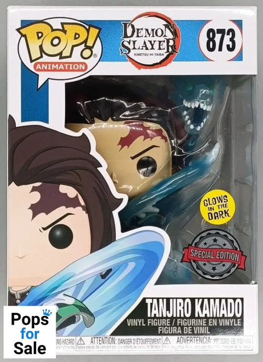 873 Tanjiro Kamado (w/ Water Dragon) Glow - Demon Slayer - Funko POP - Box Damaged