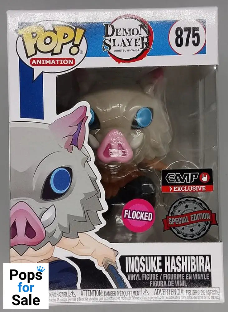 #875 Inosuke Hashibira - Flocked - Demon Slayer Funko POP