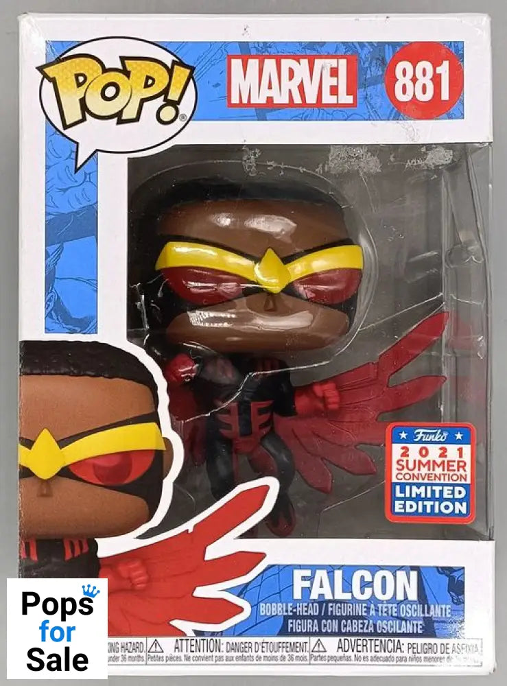881 Falcon (Post-Cap) - Marvel - 2021 Con - Funko POP - Box Damaged