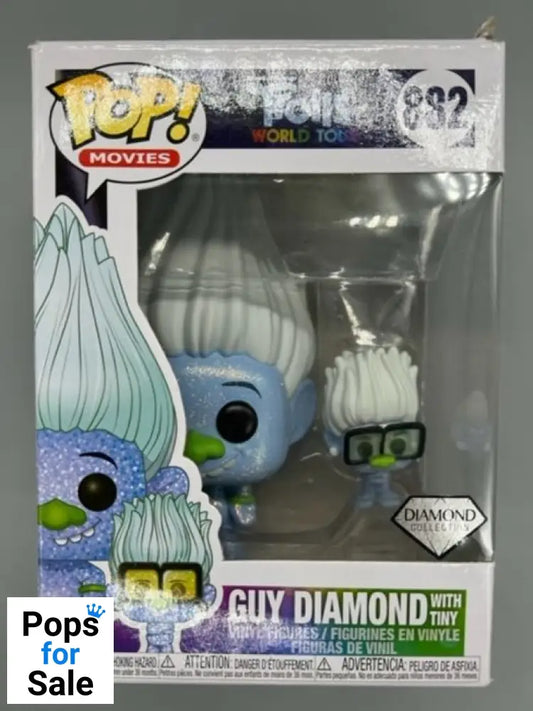 #882 Guy Diamond (with Tiny) Diamond - Trolls World Box Damaged Funko POP