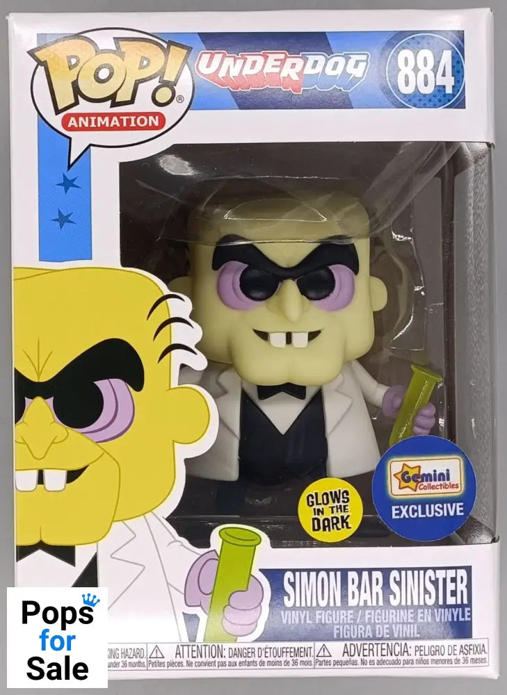 884 Simon Bar Sinister - Glow - Underdog Funko POP
