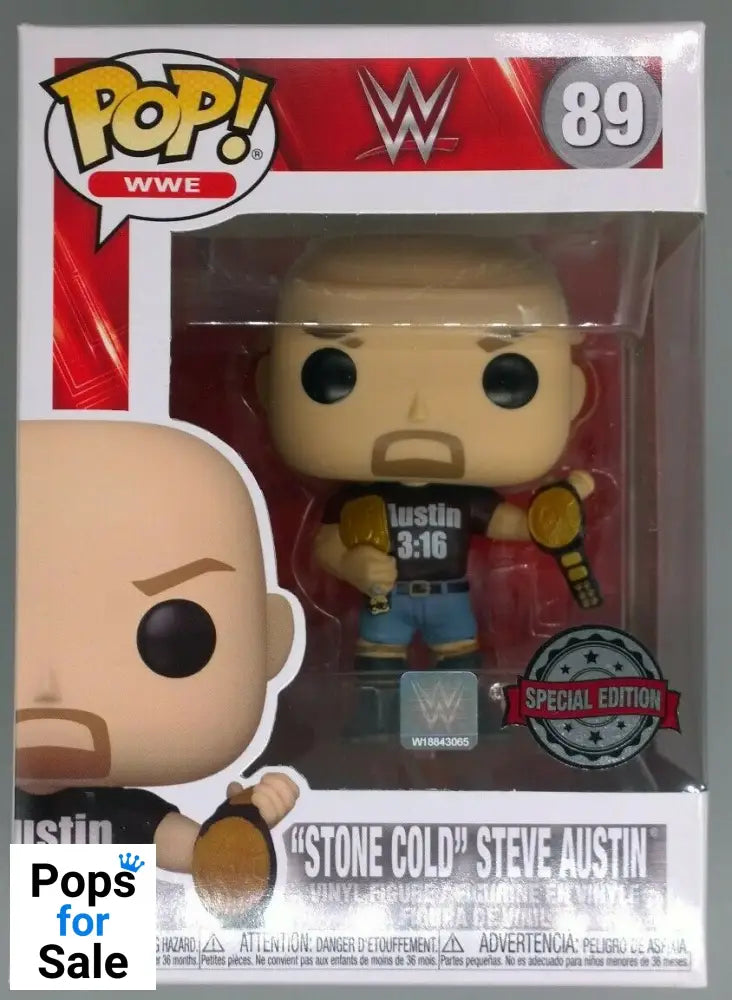 89 Stone Cold Steve Austin (2 Belts) - WWE Funko POP