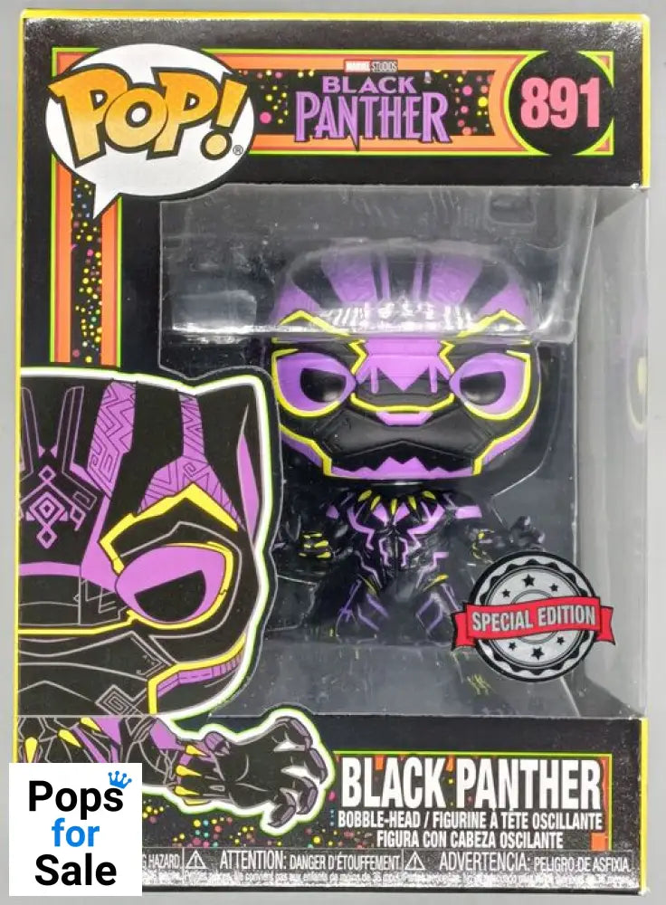 891 Black Panther (Blacklight) - Marvel - Box Damaged Funko POP