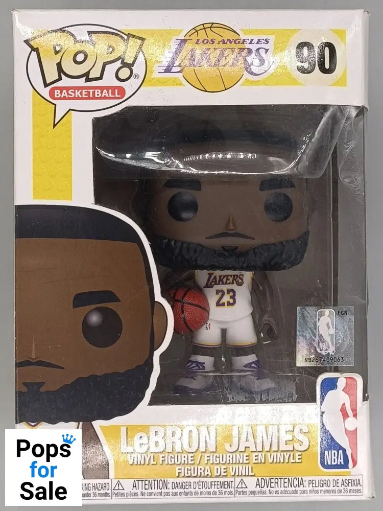 90 LeBron James (Alternate) White Shirt - NBA LA Lakers - Funko POP - Box Damaged