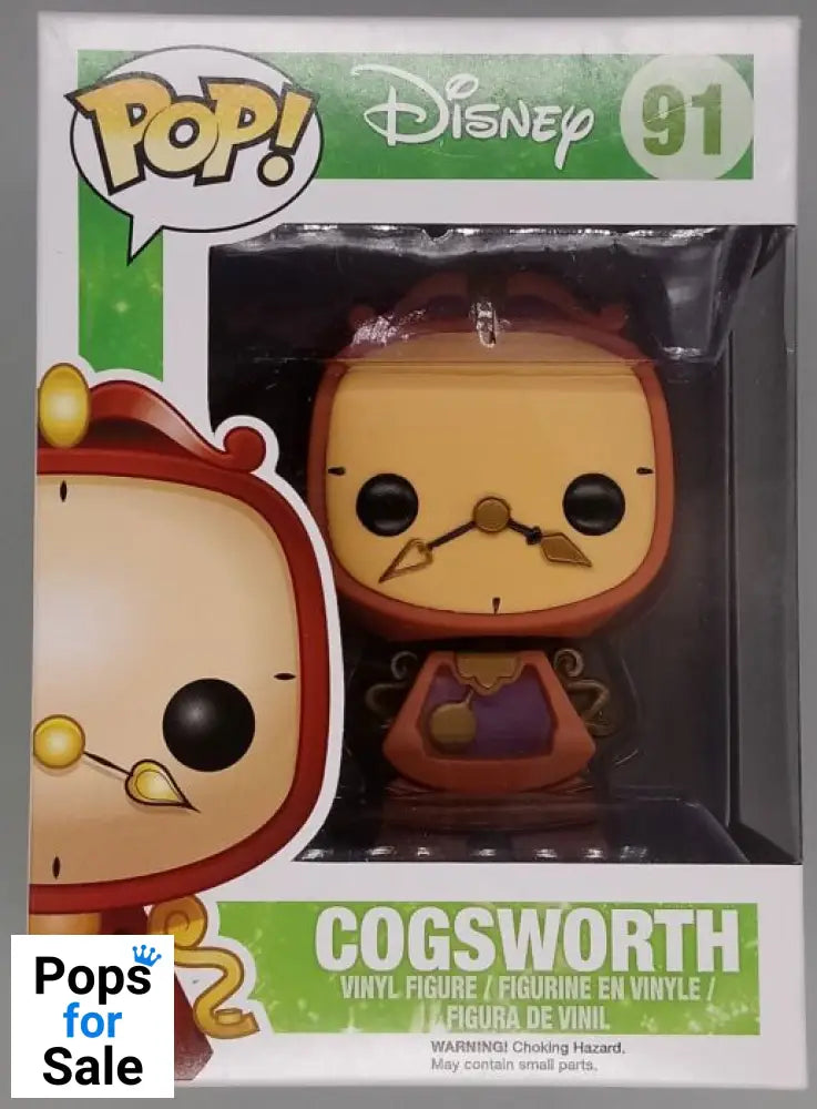 #91 Cogsworth - Disney Beauty and The Beast - Box Damaged Funko POP