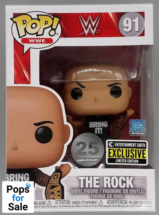 #91 The Rock (w/ Belt) - WWE Funko POP