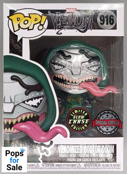 916 Venomized Doctor Doom Glow Chase - Marvel - Funko POP - Box Damaged