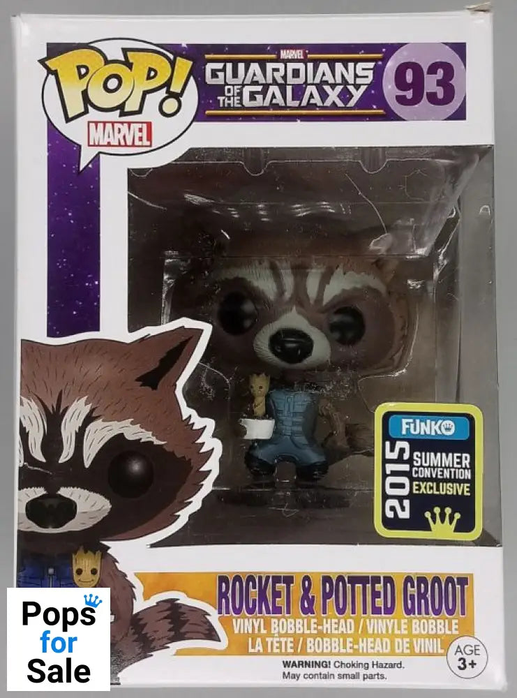 #93 Rocket & Potted Groot - Marvel Guardians of the Galaxy - Box Damaged Funko POP