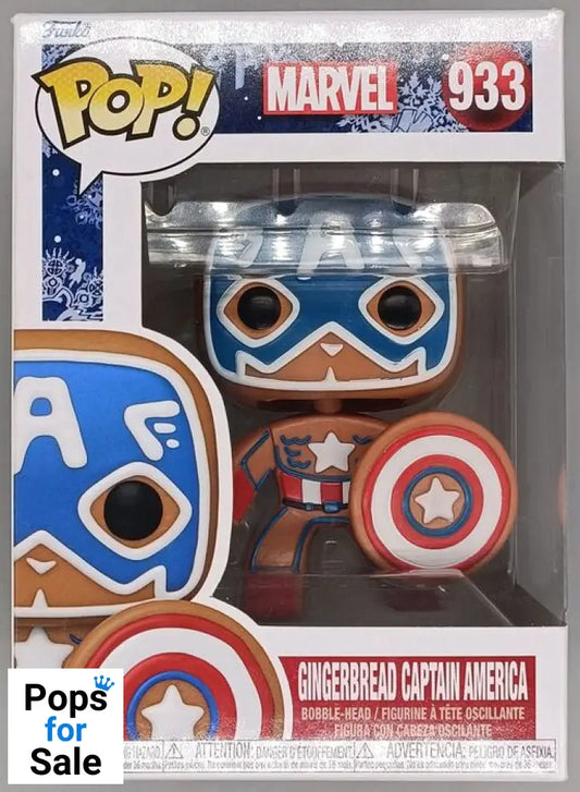 #933 Gingerbread Captain America - Marvel - Box Damaged Funko POP