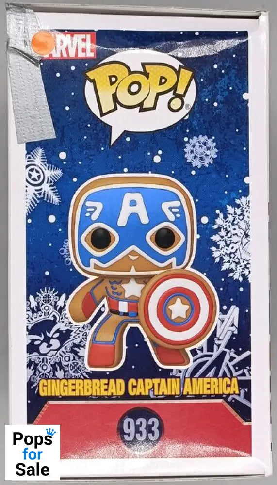 #933 Gingerbread Captain America - Marvel - Box Damaged Funko POP