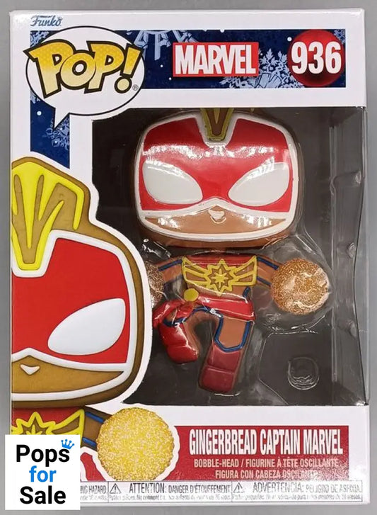 #936 Gingerbread Captain Marvel - Marvel - Box Damaged Funko POP