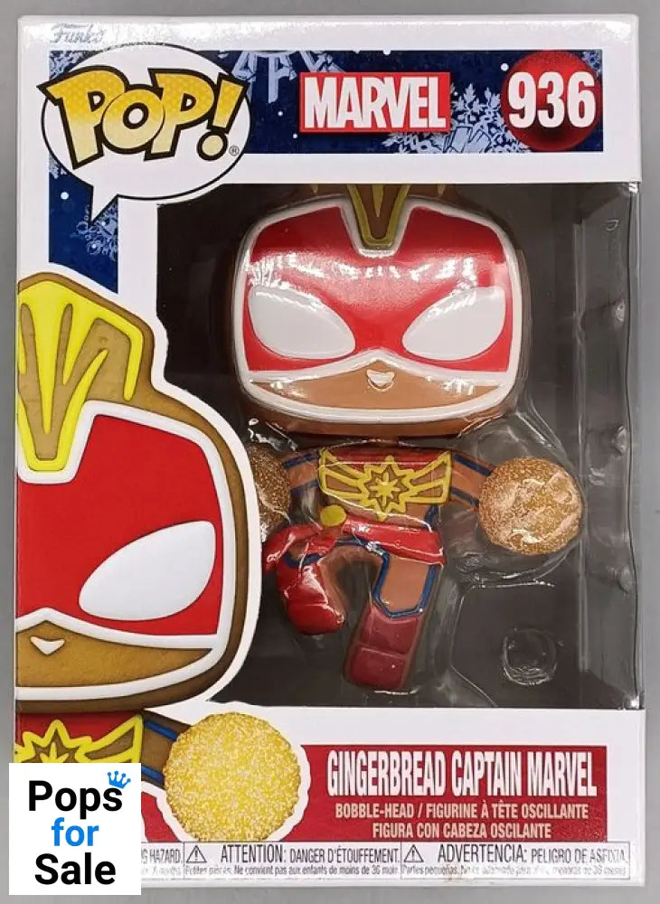 #936 Gingerbread Captain Marvel - Marvel Funko POP