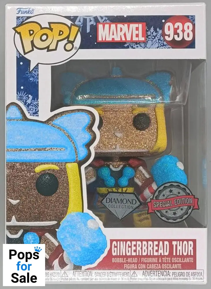 #938 Gingerbread Thor - Diamond - Marvel Holidays Funko POP