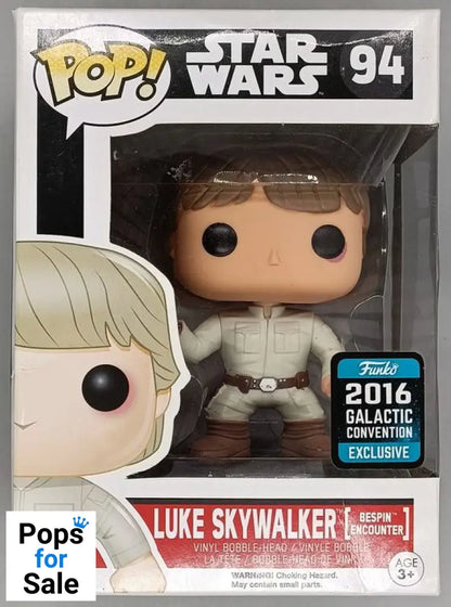 #94 Luke Skywalker (Bespin Encounter) Star Wars 2016 Box Damaged Funko POP