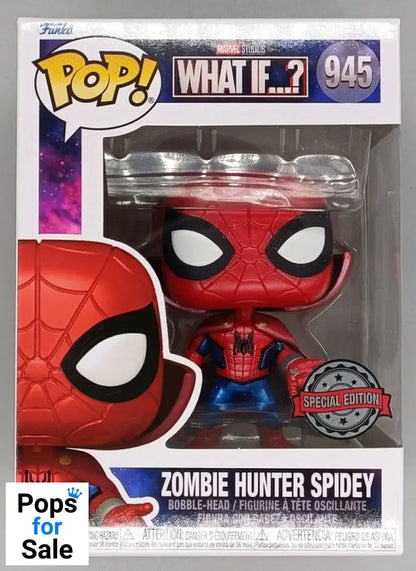 #945 Zombie Hunter Spidey Metallic - Marvel What if...? Funko POP