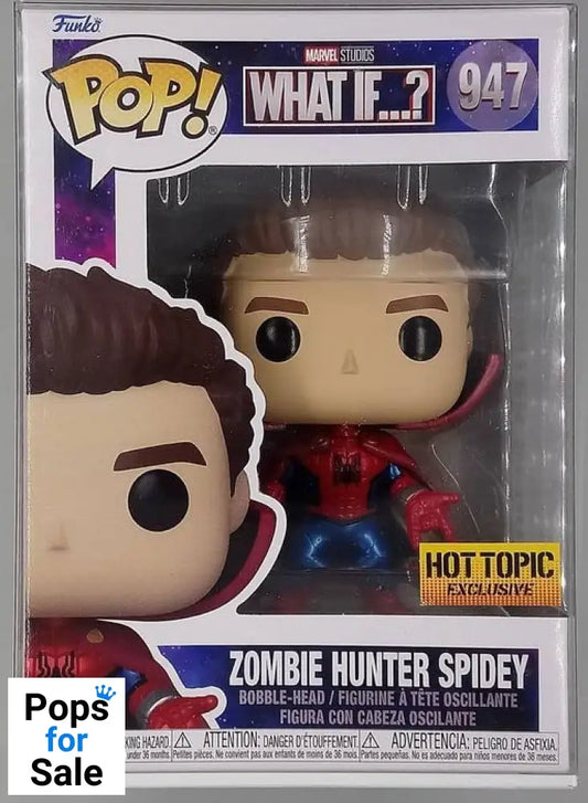 947 Zombie Hunter Spidey (Unmasked) Metallic What if Funko POP - Box Damaged