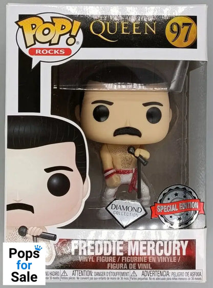 97 Freddie Mercury - Diamond - Rocks - Queen - Box Damaged Funko POP