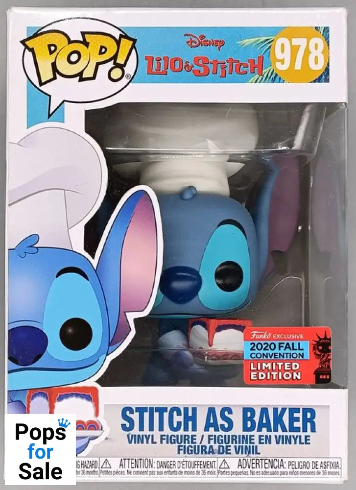 978 Stitch (as Baker) Disney Lilo & Stitch 2020 Con - Damaged Box Funko POP