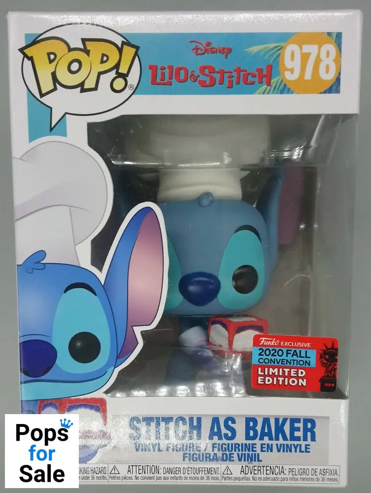 978 Stitch (as Baker) - Disney Lilo & Stitch - 2020 Con Funko POP