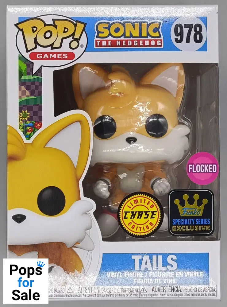 978 Tails (Flying) Flocked Chase - Sonic The Hedgehog Funko POP