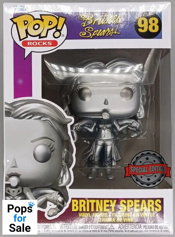 #98 Britney Spears (Slave 4 U- Platinum) Metallic 5 - Box Damaged Funko POP