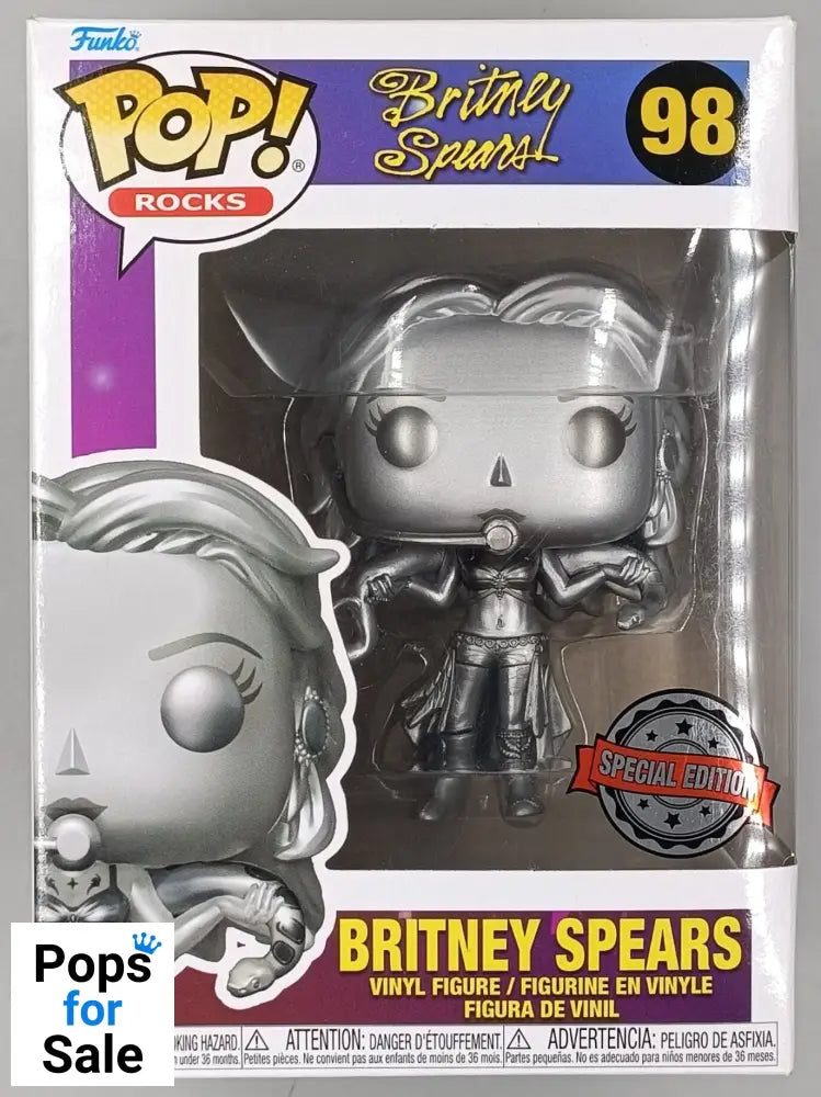 98 Britney Spears (Slave 4 U - Platinum) Metallic 5000pc Limited Edition Funko POP