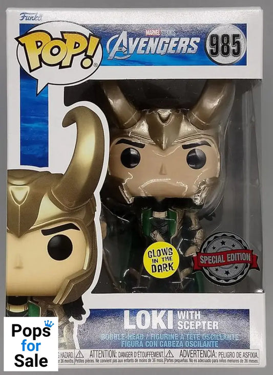 985 Loki (with Scepter) Glow - Marvel The Avengers Funko POP