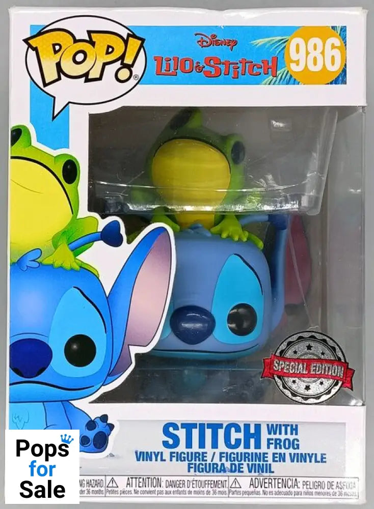 986 Stitch (with Frog) - Disney Lilo & Stitch - Box Damaged Funko POP