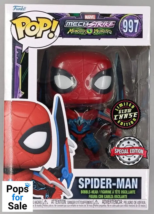 #997 SpiderMan Glow Chase Marvel Mech Strike Monster Hunters Funko POP