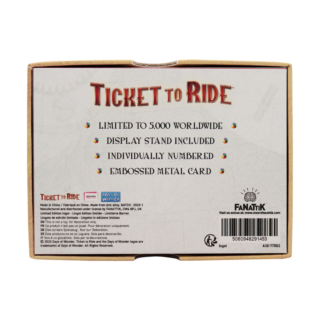 Ticket to Ride Trans America Express Ingot Ingot