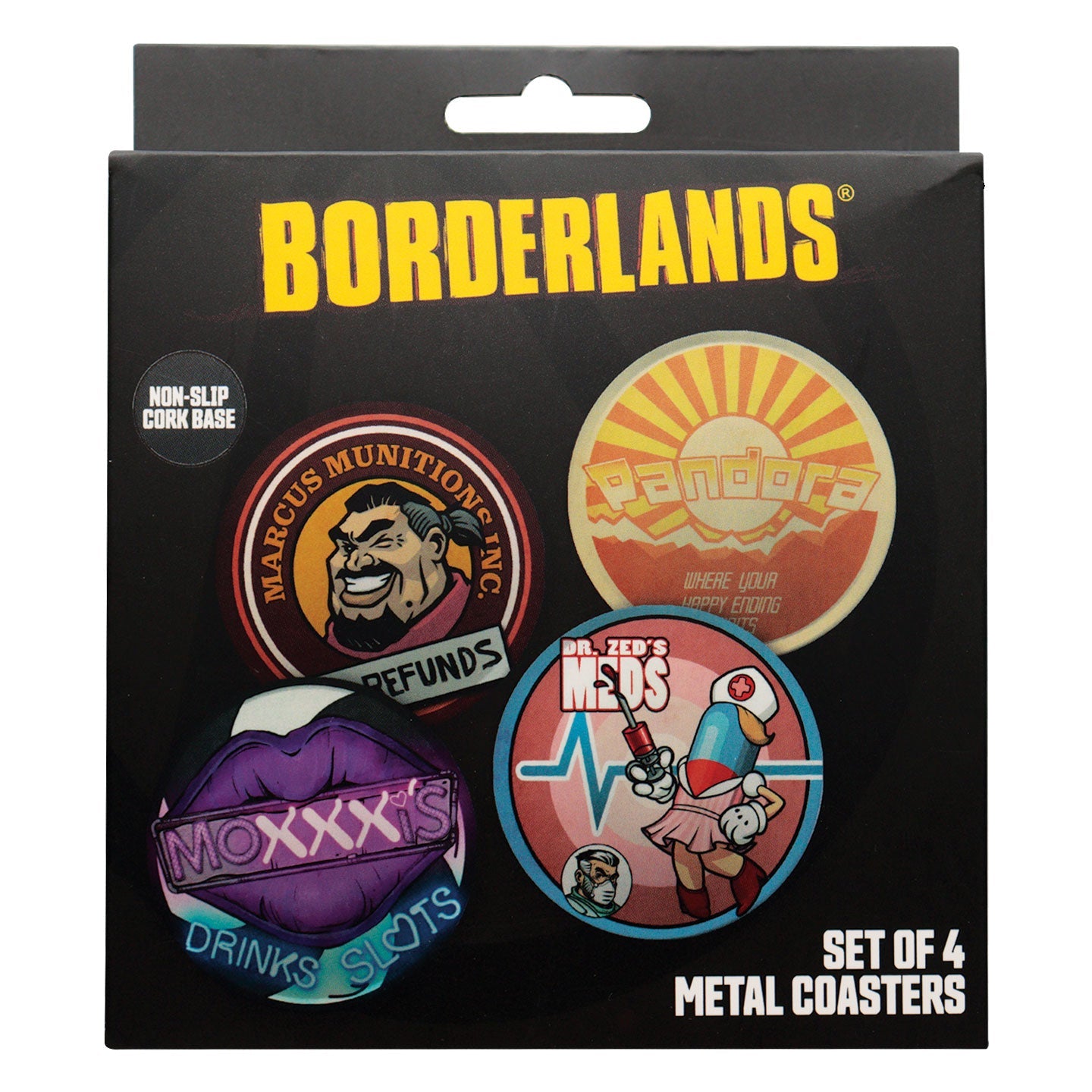 Borderlands Set of 4 Printed Metal Coasters