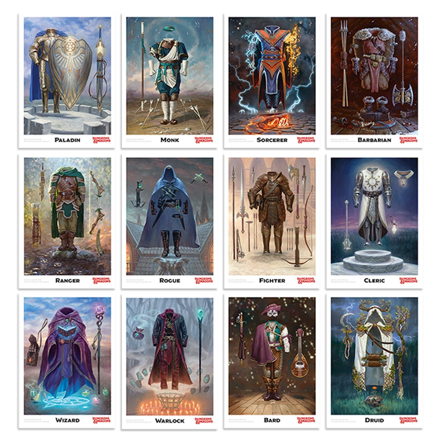 Dungeons & Dragons Class Cards and D20 Flip Coin Coin