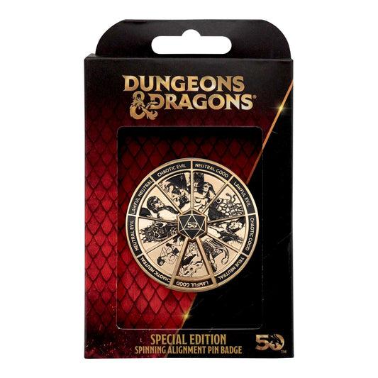 Dungeons & Dragons Gold Coloured Alignment Spinner Pin Badge