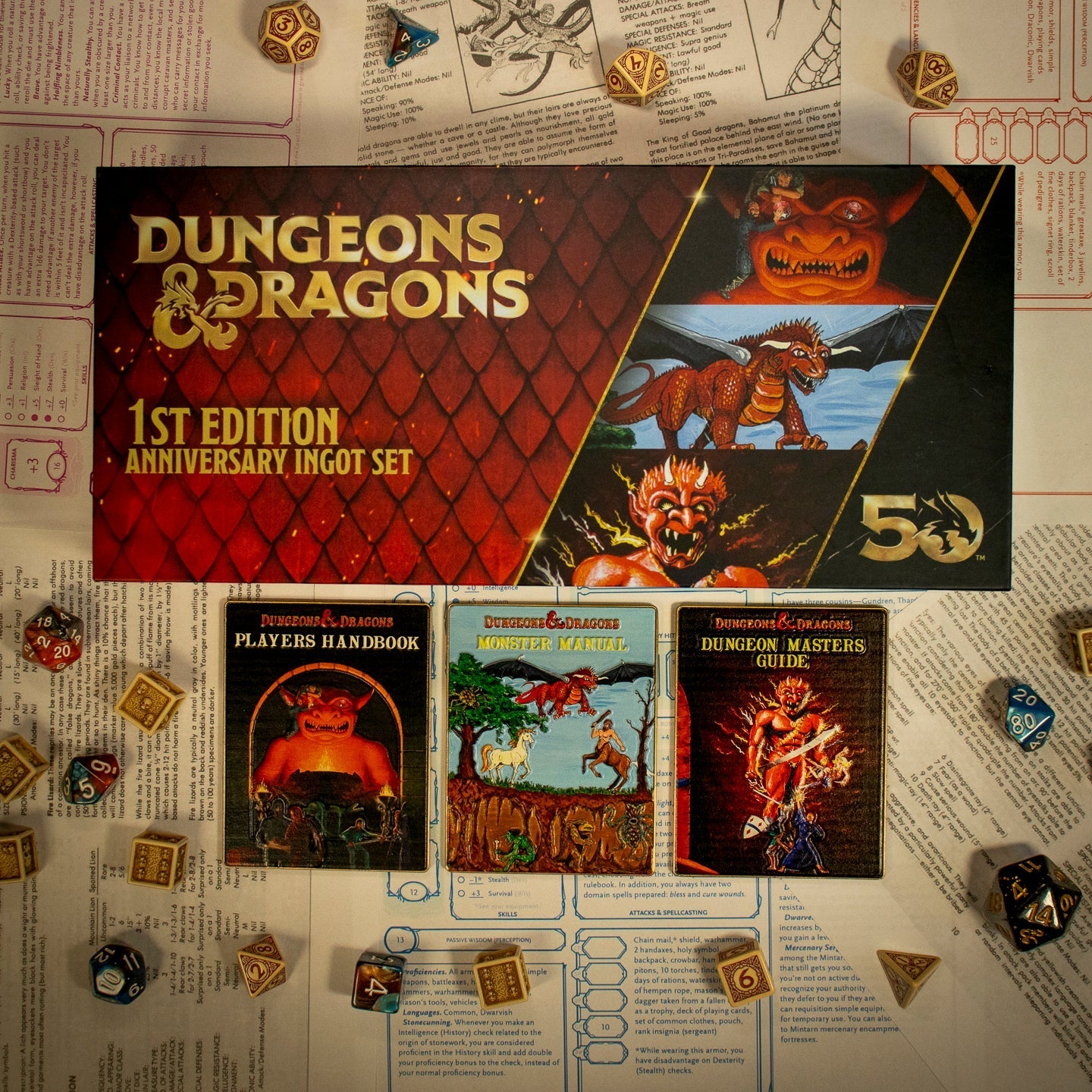 Dungeons & Dragons 50th Anniversary 1st Edition Book Cover Ingot Set Ingot set