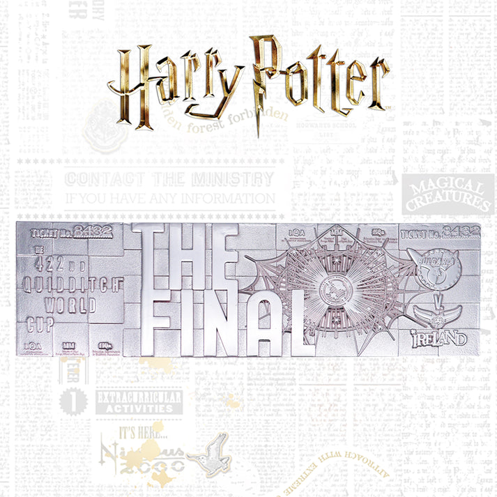 Harry Potter Limited Edition.999 Silver Plated Replica Quidditch World Cup Ticket Ticket