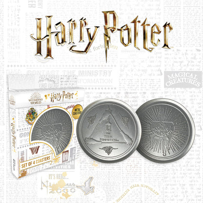 Harry Potter Set of 4 Embossed Metal Coasters Coasters