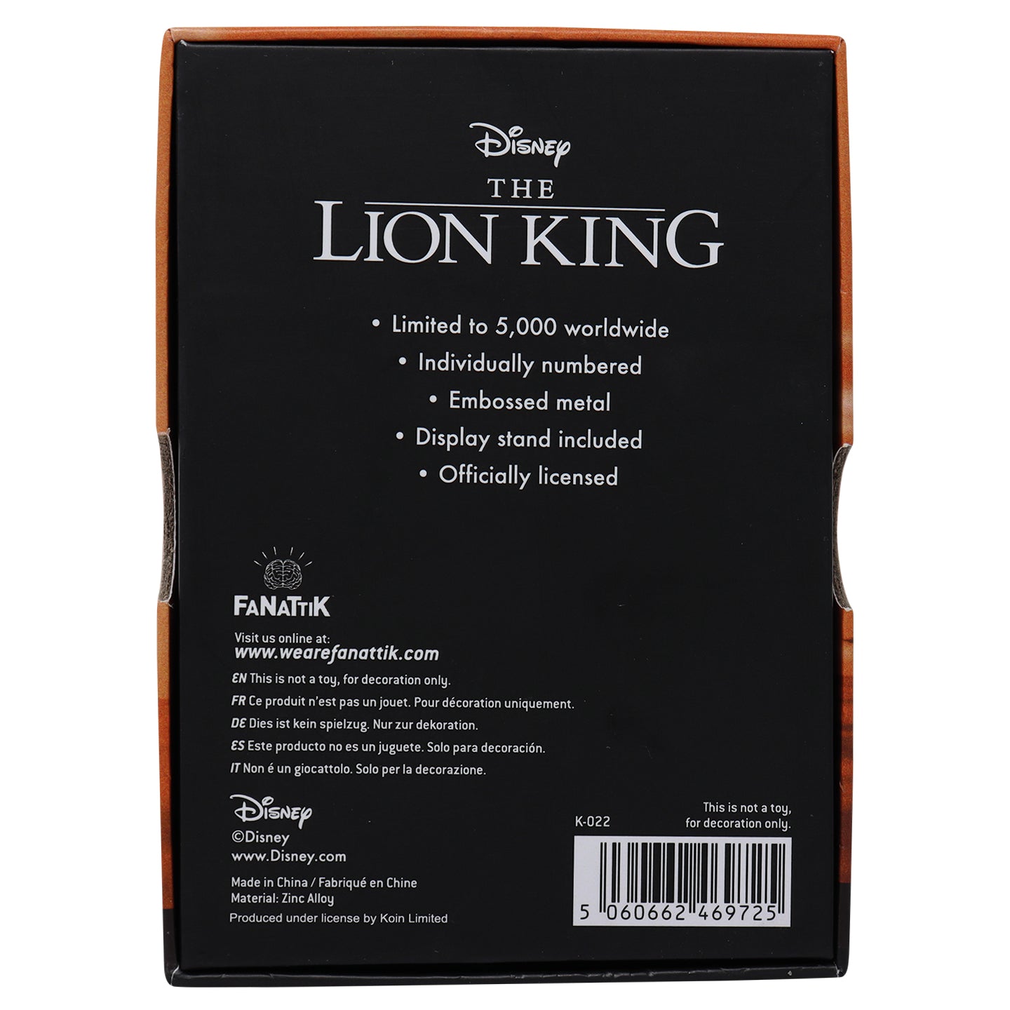 Disney Limited Edition Lion King Ingot Ingot